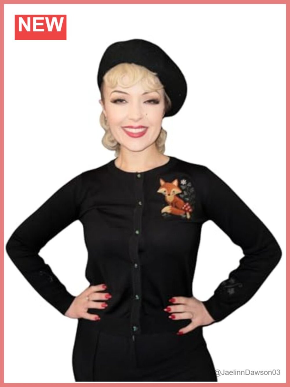 Embroidered Fox Ivy Knit Cardigan Retro Woodland Sweater
